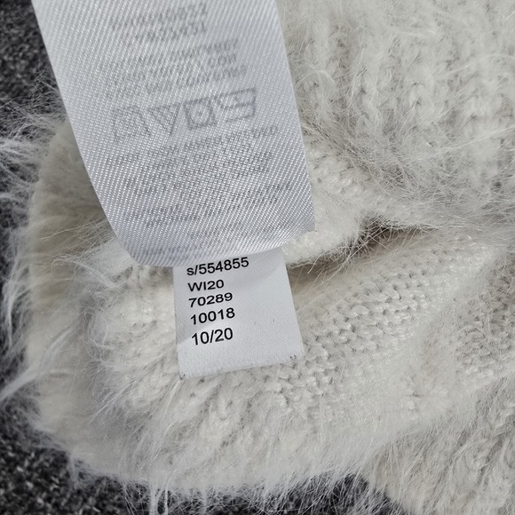 LOFT Fuzzy Mock Neck Long Sleeve Sweater White XXS Preppy Minimalist - Picture 5 of 8